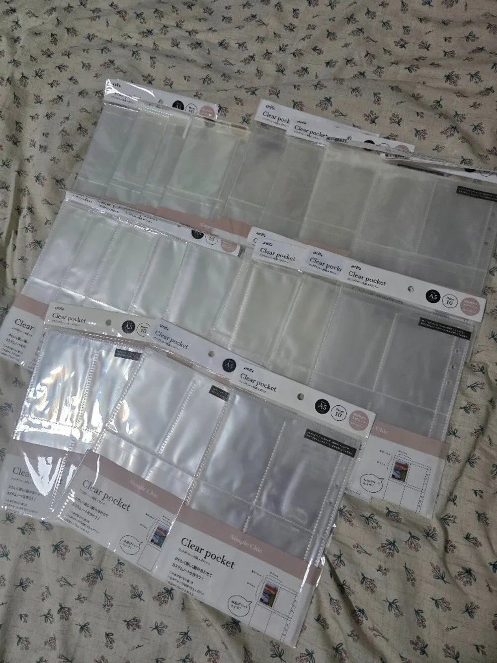 Amifa A5 Refill Sleeves Lot 4-Pocket (20 Packs / 200 Sheets)